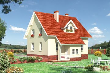  Projekt domu Babie Lato - murowana – ceramika (KRD1024) - projekt domu parterowego z poddaszem - Zdjęcie 2