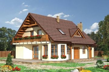  Projekt domu Maja - szkielet drewniany lekki (KRD1708) - projekt domu parterowego z poddaszem - Zdjęcie 2