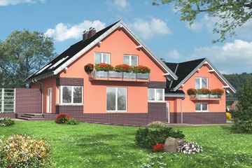  Projekt domu Gracja Duo - murowana – beton komórkowy (KRD1720) - projekt domu parterowego z poddaszem - Zdjęcie 2