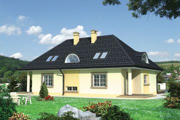  Projekt domu Platan - murowana - ceramika (KRD1332) - projekt domu parterowego z poddaszem - Zdjęcie 2
