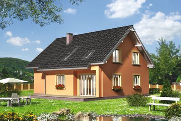  Projekt domu Rudzik - murowana – ceramika (KRD1336) - projekt domu parterowego z poddaszem - Zdjęcie 2