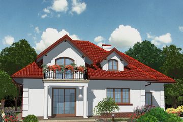 Projekt domu APS 135 - parterowy z poddaszem dom o powierzchni 154,60 m², dach kopertowy - ujęcie 2