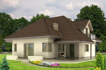  Projekt domu HG-R3 (KRM1036) - projekt domu parterowego z poddaszem - Zdjęcie 2