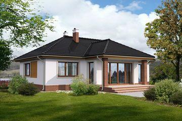 Projekt domu Colombo LMB63 - parterowy dom o powierzchni 95,19 m², dach kopertowy - ujęcie 2
