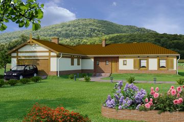  Projekt domu Wrzos z garażem 2-st. [A] (WRF1014) - projekt domu parterowego - Zdjęcie 2