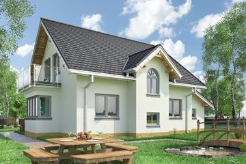  Projekt domu Kowalik (375) (KRD1500) - projekt domu parterowego z poddaszem - Zdjęcie 2