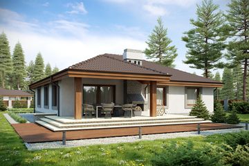 Projekt domu Tomaszek z garażem 1-st. [A] (WRF1005) - projekt domu parterowego - Zdjęcie 2