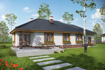  Projekt domu Filipek z garażem 1-st. [A] (WRF1008) - projekt domu parterowego - Zdjęcie 2