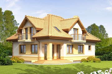  Projekt domu Karmel (WOF1002) - projekt domu parterowego z poddaszem - Zdjęcie 2