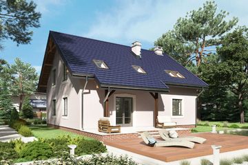  Projekt domu Marcepan (465) (KRD1524) - projekt domu parterowego z poddaszem - Zdjęcie 2