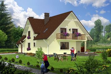  Projekt domu Cremona (KRH1206) - projekt domu parterowego z poddaszem - Zdjęcie 2