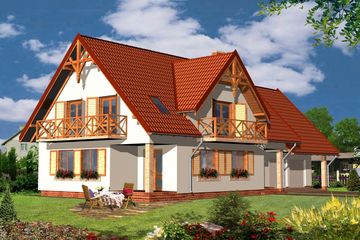  Projekt domu Filadelfia (KRH1210) - projekt domu parterowego z poddaszem - Zdjęcie 2