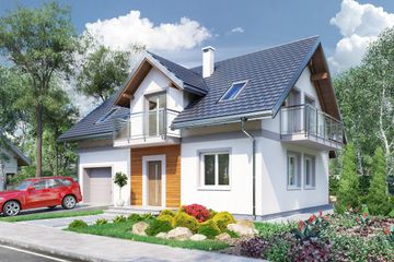  Projekt domu Tarot Mini (1229) (KRD2195) - projekt domu parterowego z poddaszem - Zdjęcie 2