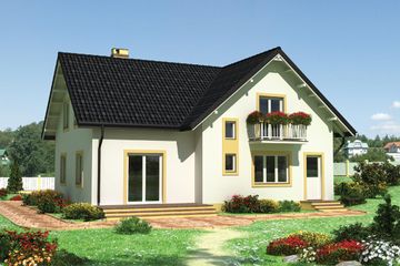  Projekt domu Emil - murowana – ceramika (KRD1058) - projekt domu parterowego z poddaszem - Zdjęcie 2