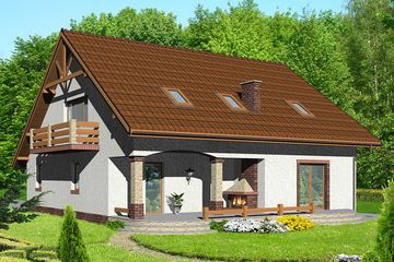  Projekt domu HG-P3 (KRM1018) - projekt domu parterowego z poddaszem - Zdjęcie 2