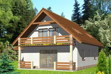  Projekt domu HG-A4 (KRM1022) - projekt domu parterowego z poddaszem - Zdjęcie 2