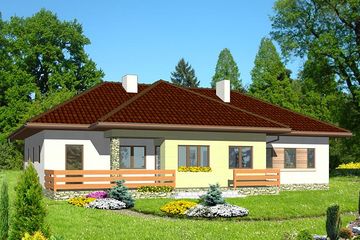  Projekt domu HG-F1 (KRM1025) - projekt domu parterowego - Zdjęcie 2