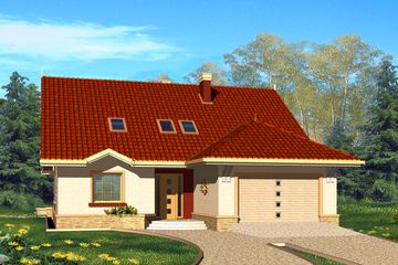  Projekt domu Antares (WRH1041) - projekt domu parterowego z poddaszem - Zdjęcie 2