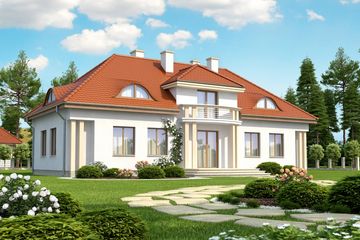  Projekt domu Benevento (KRH1195) - projekt domu parterowego z poddaszem - Zdjęcie 2