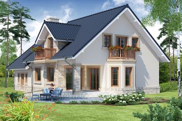  Projekt domu Hektor G2 (WRW1038) - projekt domu parterowego z poddaszem - Zdjęcie 2