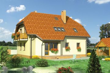  Projekt domu Dukat - murowana – ceramika (KRD1050) - projekt domu parterowego z poddaszem - Zdjęcie 2