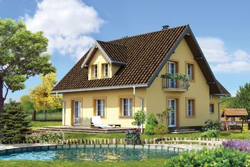  Projekt domu Jelonek Rex - murowana – beton komórkowy (KRD2219) - projekt domu parterowego z poddaszem - Zdjęcie 2