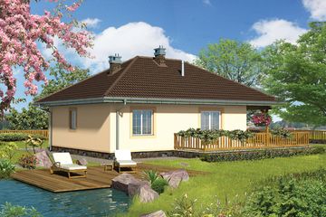  Projekt domu Julia-2 - szkielet drewniany prefabryk. (KRD2222) - projekt domu parterowego - Zdjęcie 2