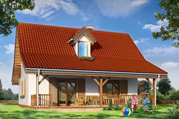  Projekt domu Sosenka 5 (WAH1358) - projekt domu parterowego z poddaszem - Zdjęcie 2