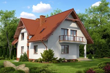  Projekt domu Oletta Termo (KRH1220) - projekt domu parterowego z poddaszem - Zdjęcie 2