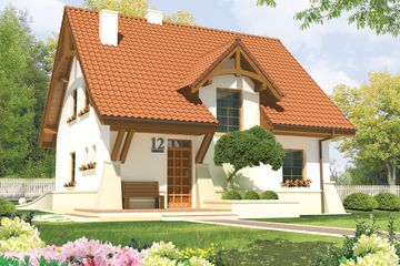  Projekt domu Krystyna (WRC1689) - projekt domu parterowego z poddaszem - Zdjęcie 2