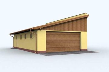  Projekt garażu G125 garaż dwustanowiskowy z pomieszczeniem gospodarczym (SLN1222) - projekt garażu parterowego - Zdjęcie 1