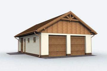  Projekt garażu G130 garaż trzystanowiskowy (SLN1227) - projekt garażu parterowego - Zdjęcie 1