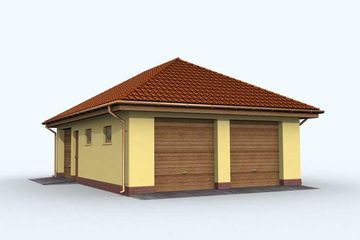  Projekt garażu G131 garaż dwustanowiskowy z pomieszczeniem gospodarczym (SLN1228) - projekt garażu parterowego - Zdjęcie 1