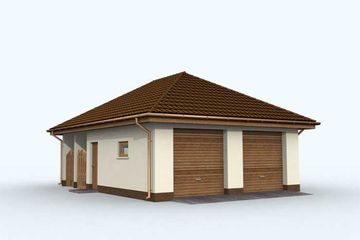  Projekt garażu G134 garaż dwustanowiskowy z pomieszczeniem gospodarczym (SLN1231) - projekt garażu parterowego - Zdjęcie 1