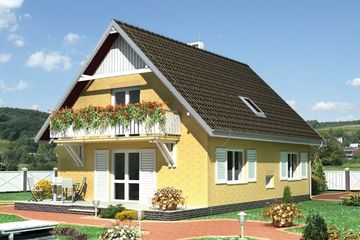  Projekt domu Fikus - murowana - klinkier (KRD2343) - projekt domu parterowego z poddaszem - Zdjęcie 1