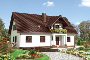  Projekt domu Galicja - murowana – ceramika (KRD2346) - projekt domu parterowego z poddaszem - Zdjęcie 1