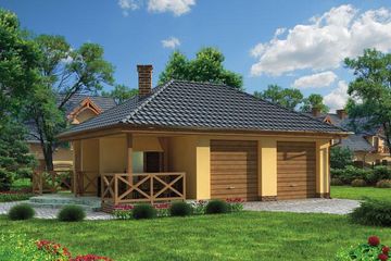  Projekt garażu G186 projekt z wędzarnią (SLN1266) - projekt garażu parterowego - Zdjęcie 1