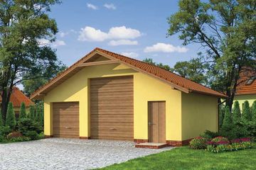  Projekt garażu G196 garaż dwustanowiskowy (SLN1267) - projekt garażu parterowego - Zdjęcie 1