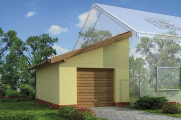  Projekt garażu GP1 garaż dostawiany (SLN1268) - projekt garażu parterowego - Zdjęcie 1