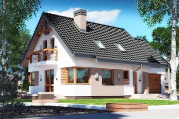 Projekt domu Guliwer N (BSB1053) - projekt domu parterowego z poddaszem - Zdjęcie 1
