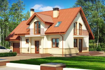  Projekt domu Puchatek (BSB1060) - projekt domu parterowego z poddaszem - Zdjęcie 1
