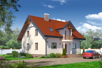  Projekt domu Polanica 2 plus (KRP1348) - projekt domu parterowego z poddaszem - Zdjęcie 1
