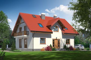  Projekt domu Żarnowiec plus (KRP1349) - projekt domu parterowego z poddaszem - Zdjęcie 1