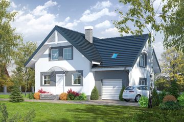  Projekt domu Gładyszów plus (KRP1350) - projekt domu parterowego z poddaszem - Zdjęcie 1