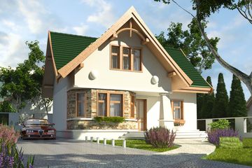  Projekt domu Sójka III bez garażu [B] (WRF1304) - projekt domu parterowego z poddaszem - Zdjęcie 1