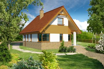  Projekt domu Arras LMP284 (WRB1474) - projekt domu parterowego z poddaszem - Zdjęcie 1