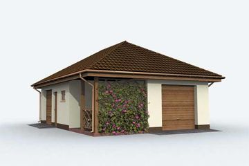  Projekt garażu G137 garaż dwustanowiskowy z pomieszczeniem gospodarczym (SLN1234) - projekt garażu parterowego - Zdjęcie 1