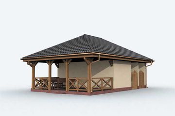  Projekt wiaty garażowej G140 (SLN1237) - projekt wiaty parterowego - Zdjęcie 1