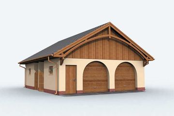  Projekt garażu G143 garaż dwustanowiskowy z pomieszczeniem gospodarczym (SLN1240) - projekt garażu parterowego - Zdjęcie 1