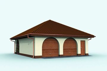  Projekt garażu G144 garaż dwustanowiskowy z pomieszczeniem gospodarczym (SLN1241) - projekt garażu parterowego - Zdjęcie 1